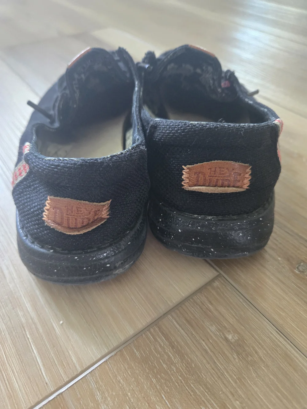 Hey Dude Kids Black Slip-On Shoes with Pink Trim